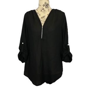 V-Neck Zip Blouse